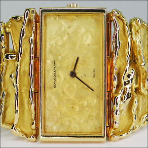 Schlegel & Plana 18kt Gold Julia Plana Design Uhr sehr selten