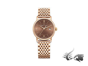 Maurice Lacroix Eliros Date Ladies Quartz watch, Gold 24k, Diamonds, 30mm, Brown