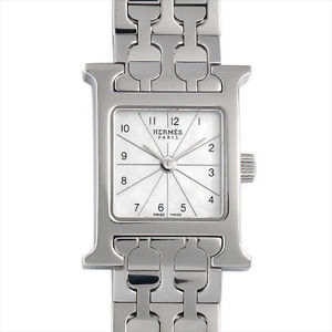 Used Watch Women HERMES H Watch HH1.110 Quartz White shell Stainless Steel I2R