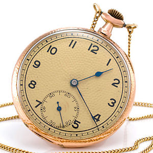 ELECTION 2-Deckel Taschenuhr 14K/585 Gelbgold mit Kette und Besatz - 74,4 g