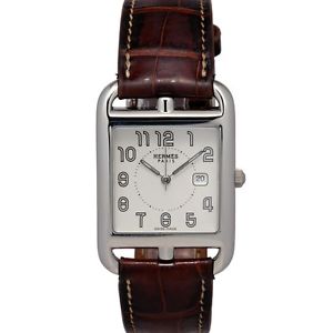 Hermes Cape Cod CC2.710  Stainless Steel White Dial Leather Band Quartz Unisex