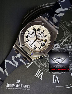 Audemars Piguet Royal Oak Offshore Chronograph Watch Camo Rubber Strap 26170ST
