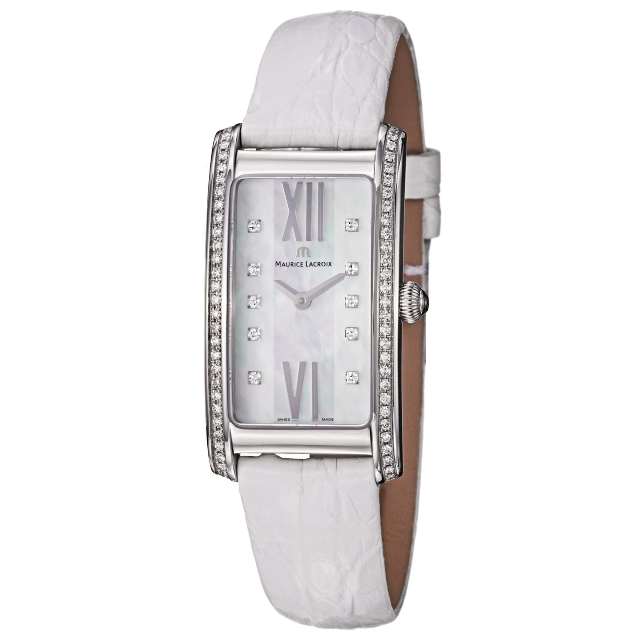 Maurice Lacroix Womens FA2164-SD531170 Fiaba Diamond Bezel White Strap Watch