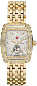 NEW MICHELE URBAN MINI DIAMOND GOLD-TONE DIAMOND BRACELET WATCH MWW02A000565