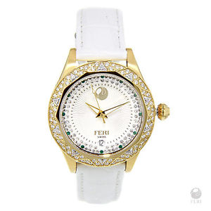 FERI - Themis -Yellow Gold&Stainless Steel Watch with Swiss Movement w 80 stones
