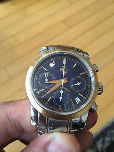 Girard Perregaux Two Tone Ferrari Automatic Chrono Watch 18kt Gold & Blue Face