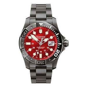 Victorinox Swiss Army Mens 241430 Dive Master 500 Black Ice Red Dial Watch