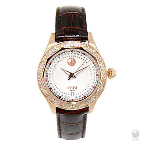 FERI - Coeus -Rose Gold & Stainless Steel Watch with Swiss Movement w 80 stones