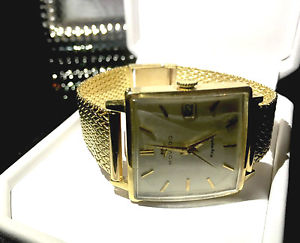 VTG MOVADO 14K SOLID GOLD MEN'S WATCH MESH BAND 56 GRAMS