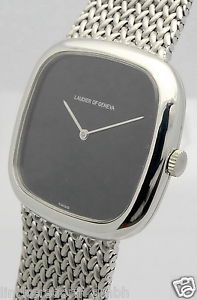 LAUDIER GENEVE 18ct WEIßGOLD HERREN ARMBANDUHR MIT 18ct WEIßGOLD MILANAISEBAND