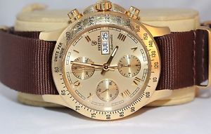 VINTAGE SOLID 18ct YELLOW GOLD FESTINA AUTOMATIC WATCH WITH FABRIC STRAP