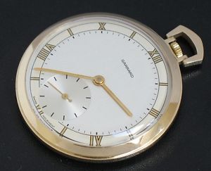 STUNNING SOLID 9CT GOLD POCKET WATCH GARRARD THE CROWN JEWELLERS WITH BOX C1983