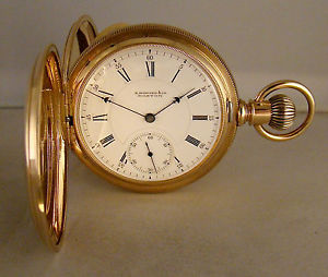 ANTIQUE E.HOWARD & CO 14k SOLID GOLD HUNTER CASE 18s(N) POCKET WATCH YEAR 1893