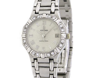 Concord SARATOGA Ladies Watch Solid 18K White Gold with Diamond Bezel