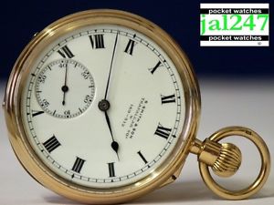 1919 S SMITH & SON LONDON.GENTS 18K GOLD 21 JEWEL KARRUSEL POCKET WATCH