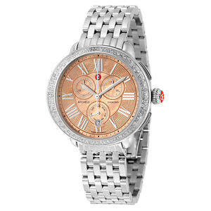 Michele Serein Metallic Rose Gold Mother of Pearl Dial Ladies Watch MWW21A000046