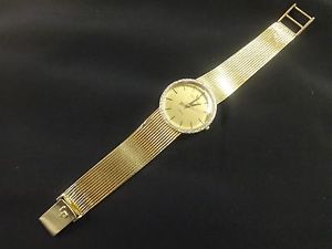 Excellent Mens Lucien Piccard 14K solid yellow gold quartz watch Diamonds