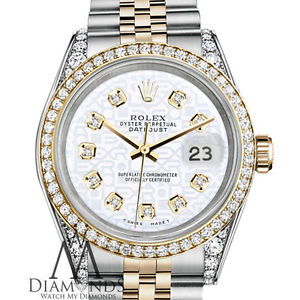Rolex Stainless Steel and Gold 36 mm Datejust watch White Jubilee Diamond Dial