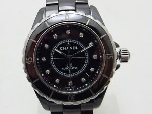 Used[A] Watch Men CHANEL J12 12P diamond automatic black ceramic M3O