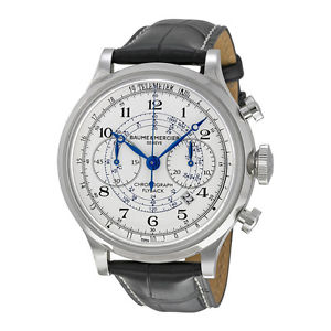 Baume and Mercier Capeland White Dial Chronograph Flyback Mens Watch 10006