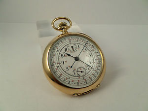 Fabriques Tribaudeau Besançon Chronometer Chronograph 18k 750er Gold