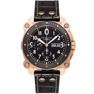 HAMILTON  - BELOWZERO A-C BLK-CROC STYLE- GOLD PLATED ref. H78646733