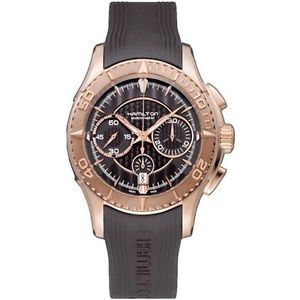 HAMILTON  - SEAVIEW AUTO CHRONO BLK-BLK RUB GOLD PLATED ref. H37646331