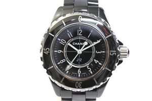Used[A] Watch CHANEL J12 H0682 quartz black ceramic V7S