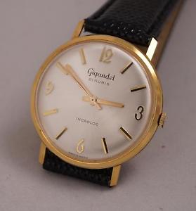 GIGANDET 18Karat GOLD Vintage Swiss Gent's Wrist Watch NOS