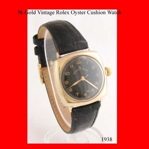 Vintage Rolex Cushion Oyster Mint  9k Gold Watch 1943