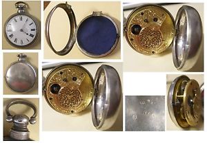 Verge Fusee Sterling Silver Pocket watch Birmingham 1825 Anntique
