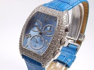 Van der Bauwede Uhr Damenuhr Magnum XS Silber Quarz 226 Brillanten Lederarmband