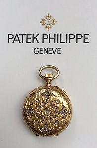 Patek Philippe Uhr Taschenuhr von 1888 Gold und mit Diamanten gefasst
