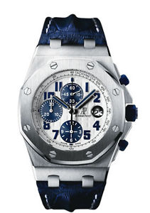 AUDEMARS PIGUET ROYAL OAK OFFSHORE NAVY BLUE LEATHER BAND 26170ST.OO.D305CR.01