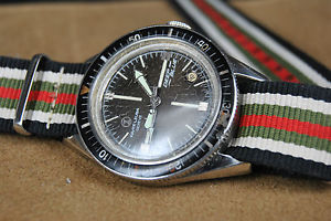 VINTAGE DIVER WATCH FAVRE LEUBA DEEP BLUE AUTOMATIC HERRENUHR BAKELITE BEZEL