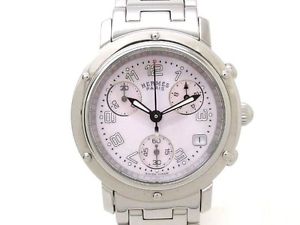 Used[A] Watch HERMES Clipper nacres chronograph CL1.310 Quartz Pink Shell L7W