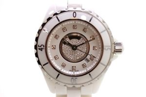 Used[A] Watch Women CHANEL J12 Quartz White 12PD center diamond ceramic Y7S