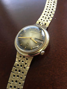 Vtg Bulova Accutron N2 1972 14k Solid Yellow Gold  Tuning Fork Bracelet Gents