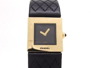 Used[B] Watch CHANEL Matorasse quartz black YG / leather Q9F