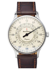 MeisterSinger Pangaea Day Date Automatic Single Hand Leather Strap Watch PDD903