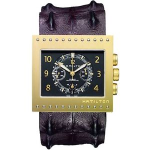 HAMILTON  - CODE BREAKER A-C YELLOW GOLD PVD BLK -CAIMAN ref. H79636533