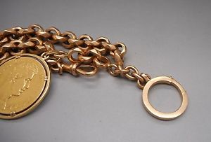 Imposante ancienne chaîne de Montre en or et 40 francs or charles dix