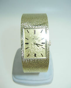 OMEGA 14k Gold Woven Band Self-Winding Watch / 21.5mm