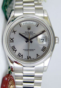 Rolex Day Date President Platinum Rhodium Roman Dial 118206 Rehaut - WATCH CHEST