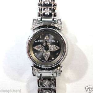 genuine LOUIS VUITTON Q151K1 tambour Visualizer Noir quartz ladies used watch