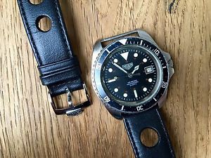 HEUER Diver Watch 844 Model Monnin Submariner, Racing Bracelet Heuer Buckle
