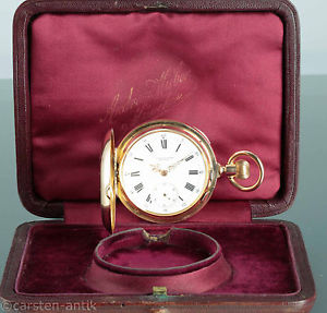 Royal Bavarian Court Watchmaker Andreas Huber Munich 1890 18k Gold hunter German