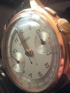 LEONIDAS 1950,s 18Kt GOLD TWIN REGISTER FLYBACK  CHRONOGRAPH GENTS WATCH