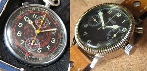 Vintage Military/Pilot HANHART Pocket Chronograph Cal40 WWII-1945 + Pilot' Case