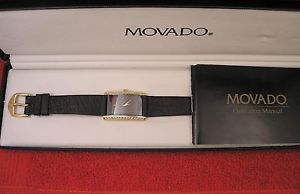 Woman's Movado La Nouvelle 18 K Gold Diamond Watch w Boxes and Operating Manual